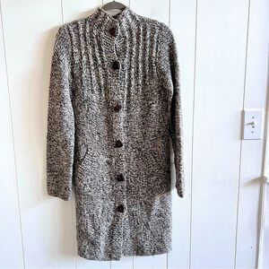 Free People Black and White Knit Cardigan